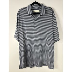 Men's Donald Ross Short Sleeved 100%‎ Polyester Striped Polo Golf Shirt Large